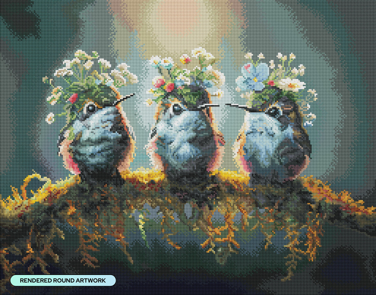 Diamond Painting Kewpies Floriferous Hummingbird 28" x 22" (70.7cm x 55.6cm) / Round with 79 Colors including 2 ABs and 2 Fairy Dust Diamonds / 51,914