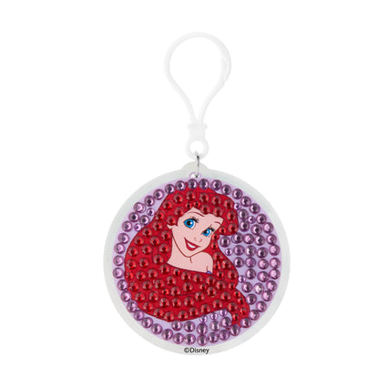 Diamond Painting Keychain - Ariel’s Seaside Sparkle 2.6" x 2.5" (6.8cm x 6.5cm) / Round With 4 Colors including 4 Iridescent Diamonds / 294