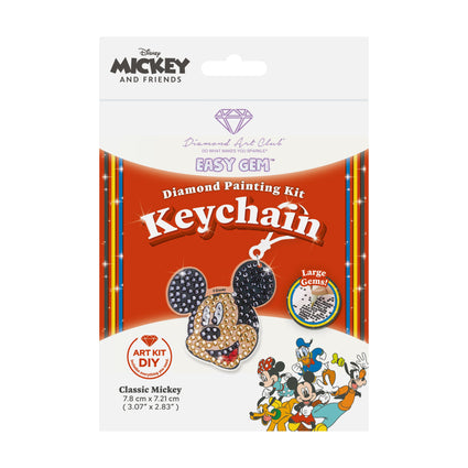 Diamond Painting Keychain - Classic Mickey 3.07" x 2.83" (7.8cm x 7.21cm) / Round With 4 Colors including 4 Iridescent Diamonds / 322