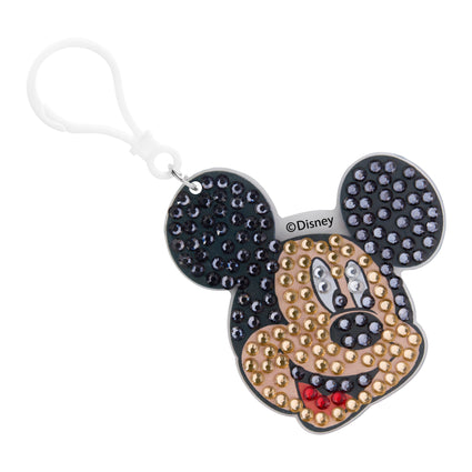 Diamond Painting Keychain - Classic Mickey 3.07" x 2.83" (7.8cm x 7.21cm) / Round With 4 Colors including 4 Iridescent Diamonds / 322