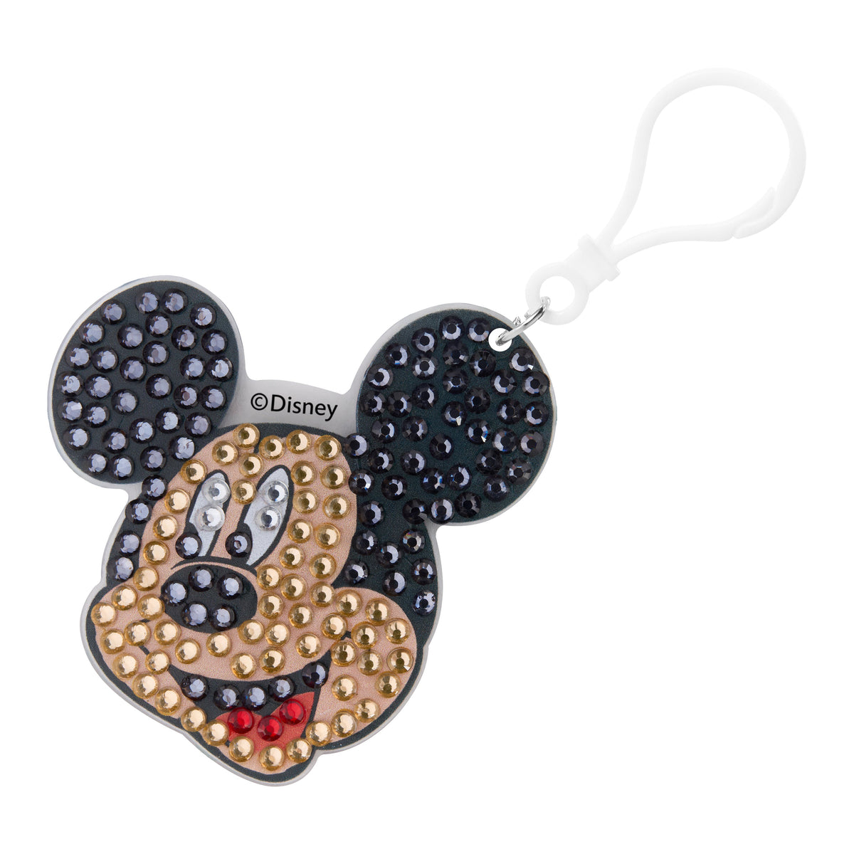 Diamond Painting Keychain - Classic Mickey 3.07" x 2.83" (7.8cm x 7.21cm) / Round With 4 Colors including 4 Iridescent Diamonds / 322