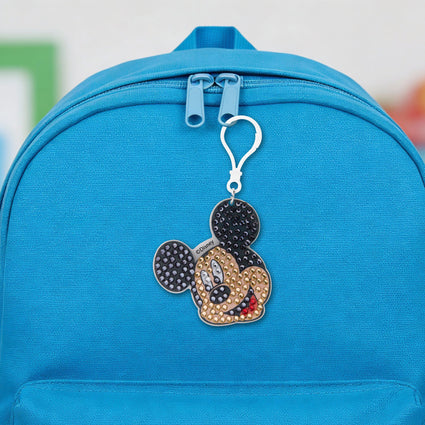 Diamond Painting Keychain - Classic Mickey 3.07" x 2.83" (7.8cm x 7.21cm) / Round With 4 Colors including 4 Iridescent Diamonds / 322