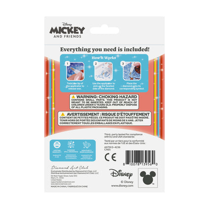 Diamond Painting Keychain - Delightful Daisy 3.07" x 2.08" (7.8cm x 5.3cm) / Round With 4 Colors including 4 Iridescent Diamonds / 224