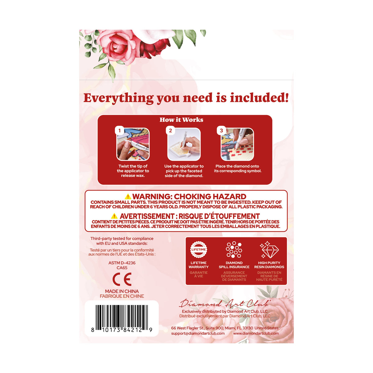 Diamond Painting Keychain - Enchanted Rose 3.15" x 2.55" (8cm x 6.5cm) / 0 / 0