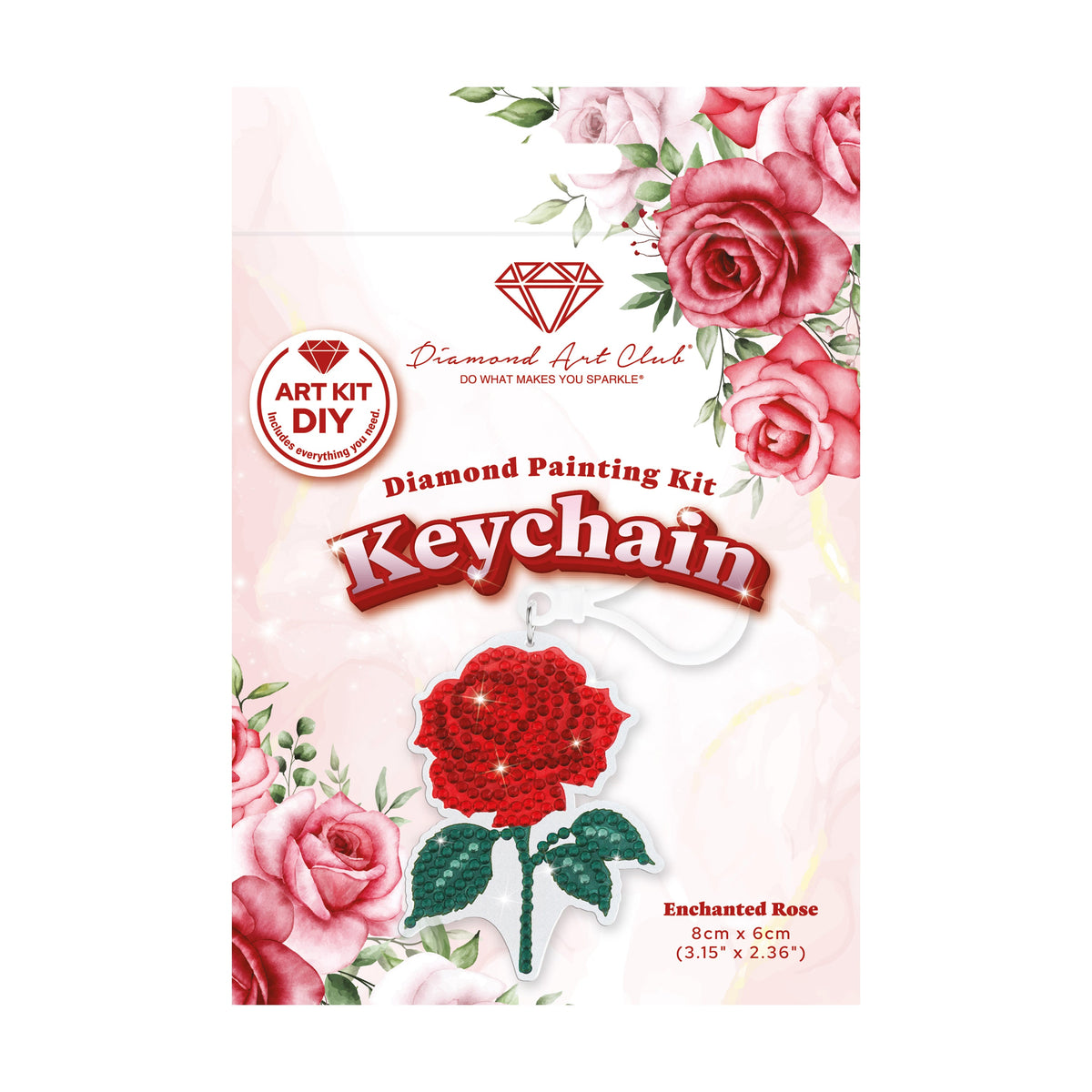 Diamond Painting Keychain - Enchanted Rose 3.15" x 2.55" (8cm x 6.5cm) / 0 / 0