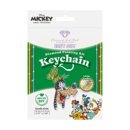 Diamond Painting Keychain - Goofy Grin 3.07" x 2.08" (7.8cm x 5.3cm) / Round With 5 Colors including 5 Iridescent Diamonds / 162