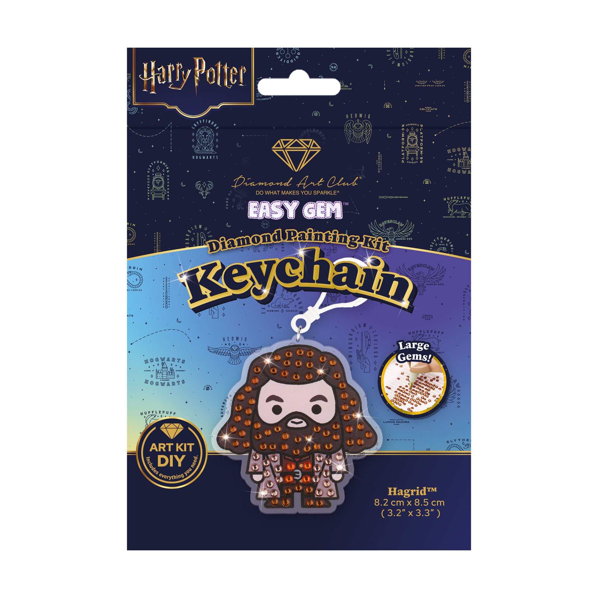 Diamond Painting Keychain - Hagrid 3.2" x 3.3" (8.2cm x 8.5cm) / Round With 3 Colors including 3 Iridescent Diamonds / 210