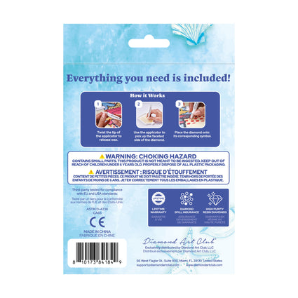 Diamond Painting Keychain - Happy Turtle 3.15" x 2.17" (8cm x 5.5cm) / Round With 6 Colors including 6 Iridescent Diamonds / 225