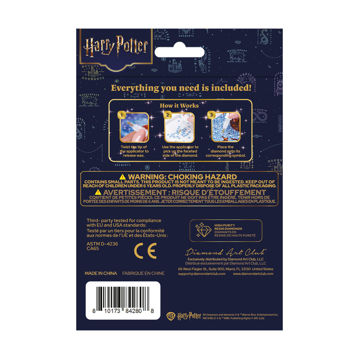 Diamond Painting Keychain - Harry Potter 3" x 3.3" (7.6cm x 8.3cm) / Round With 5 Colors including 5 Iridescent Diamonds / 170