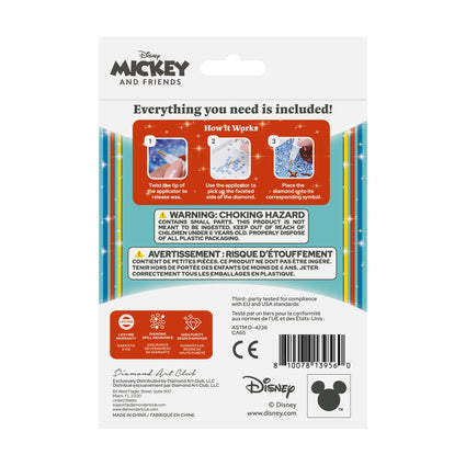 Diamond Painting Keychain - Joyful Minnie 3.07" x 2.67" (7.8cm x 6.8cm) / Round With 3 Colors including 3 Iridescent Diamonds / 288