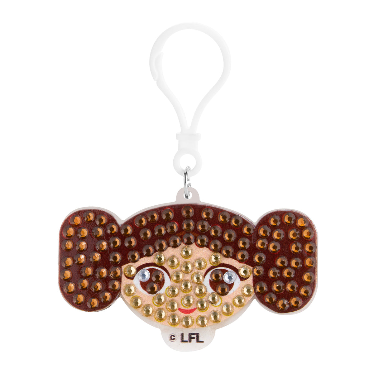 Diamond Painting Keychain - Leia’s Rebel Charm 3.14" x 1.77" (8cm x 4.5cm) / Round With 3 Colors including 3 Iridescent Diamonds / 228