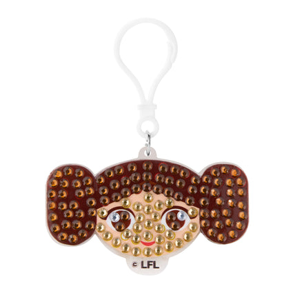 Diamond Painting Keychain - Leia’s Rebel Charm 3.14" x 1.77" (8cm x 4.5cm) / Round With 3 Colors including 3 Iridescent Diamonds / 228