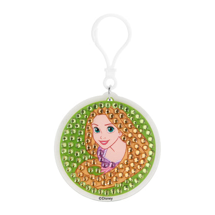 Diamond Painting Keychain - Rapunzel’s Golden Glow 2.6" x 2.5" (6.8cm x 6.5cm) / Round With 4 Colors including 4 Iridescent Diamonds / 252