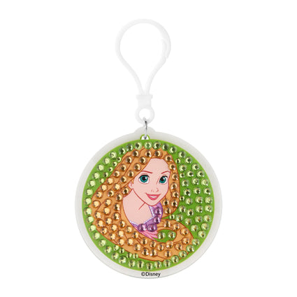 Diamond Painting Keychain - Rapunzel’s Golden Glow 2.6" x 2.5" (6.8cm x 6.5cm) / Round With 4 Colors including 4 Iridescent Diamonds / 252