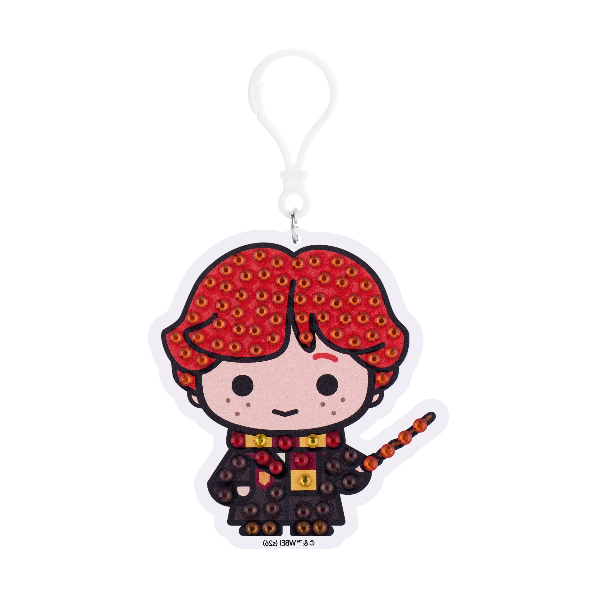 Diamond Painting Keychain - Ron Weasley 3.3" x 3.5" (8.3cm x 8.9cm) / Round With 6 Colors including 6 Iridescent Diamonds / 200