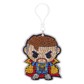 Diamond Painting Keychain - Sorcerer Supreme Dr. Strange 2.5" x 3" (6.5cm x 7.5cm) / Round With 9 Colors including 9 Iridescent Diamonds / 600
