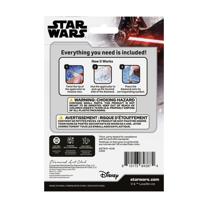 Diamond Painting Keychain - Stormtrooper’s Imperial Might 3.14" x 2.75" (8cm x 7cm) / Round With 3 Colors including 2 Iridescent Diamonds / 376