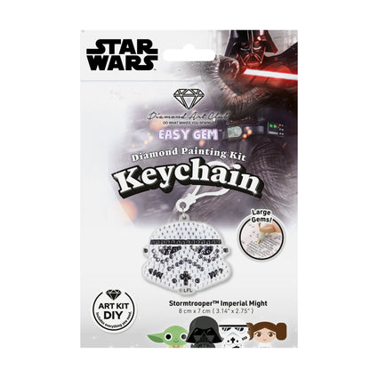 Diamond Painting Keychain - Stormtrooper’s Imperial Might 3.14" x 2.75" (8cm x 7cm) / Round With 3 Colors including 2 Iridescent Diamonds / 376