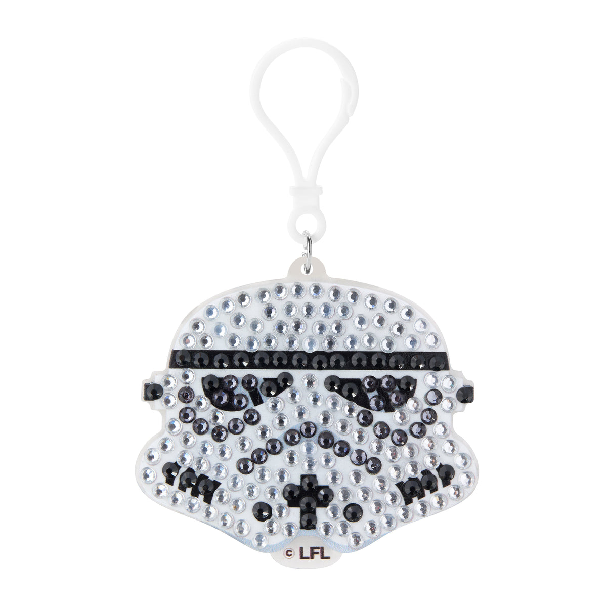 Diamond Painting Keychain - Stormtrooper’s Imperial Might 3.14" x 2.75" (8cm x 7cm) / Round With 3 Colors including 2 Iridescent Diamonds / 376