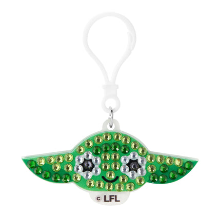 Diamond Painting Keychain - Yoda Wisdom 3.14" x 1.29" (8cm x 3.3cm) / Round With 4 Colors including 4 Iridescent Diamonds / 122