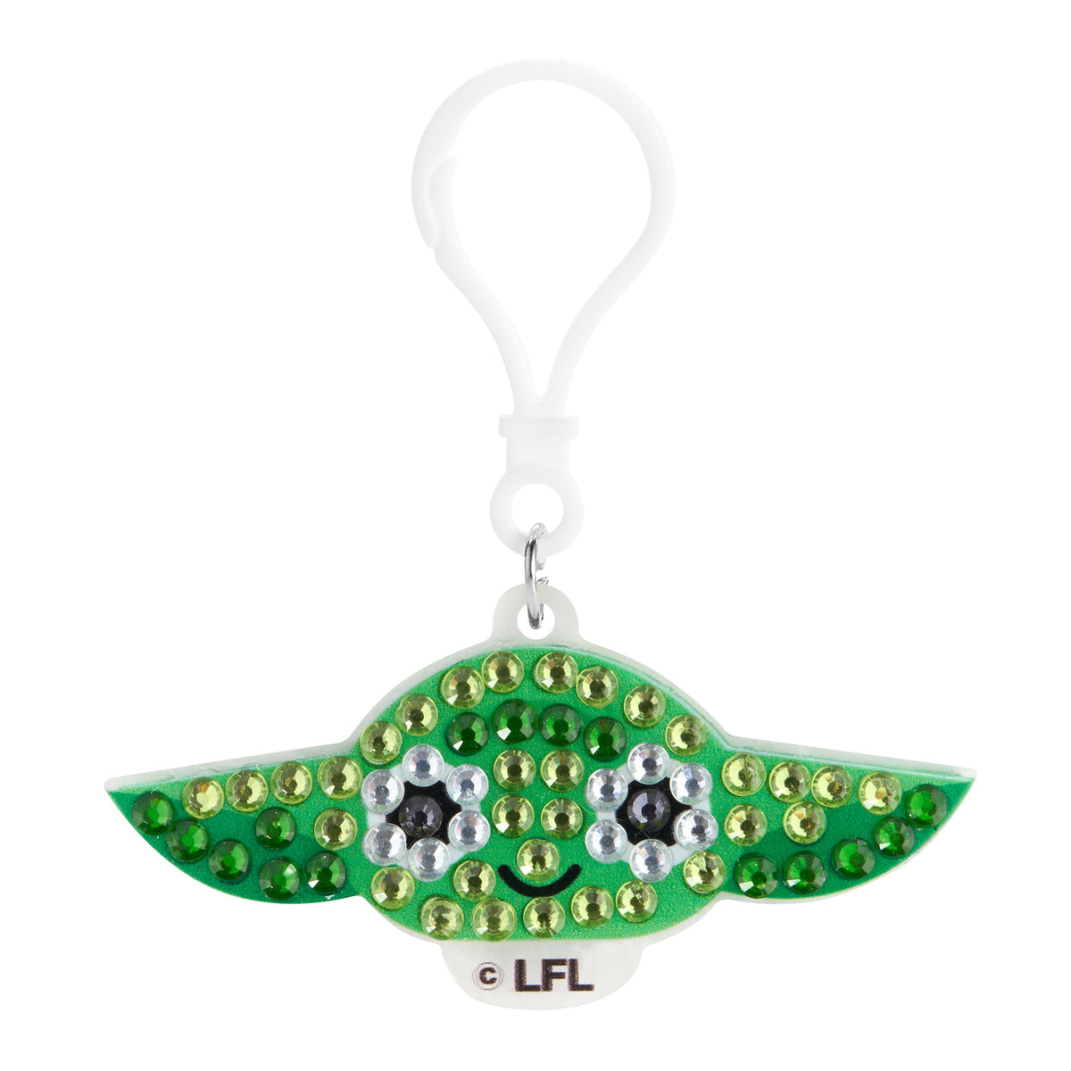 Diamond Painting Keychain - Yoda Wisdom 3.14" x 1.29" (8cm x 3.3cm) / Round With 4 Colors including 4 Iridescent Diamonds / 122