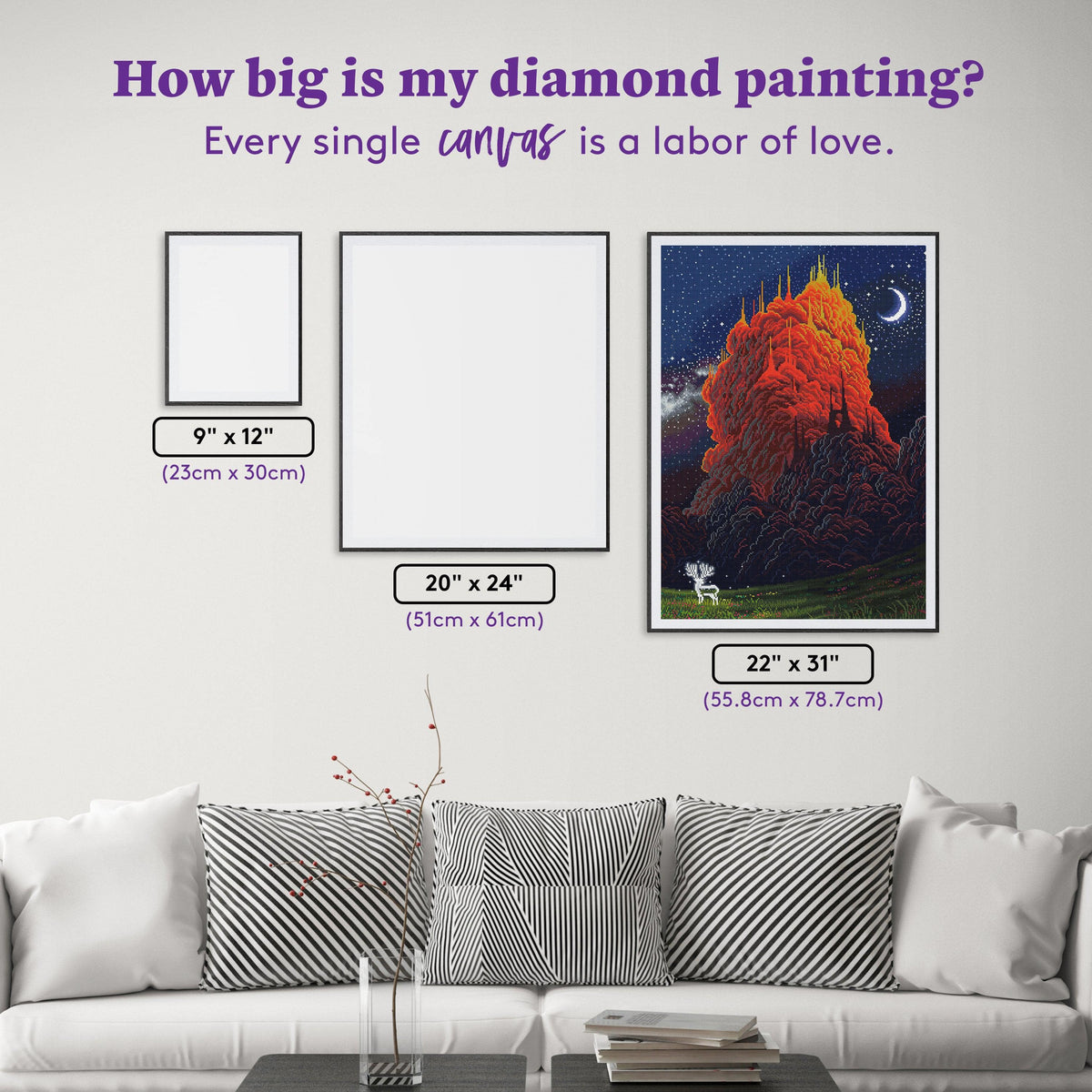 Diamond Painting Kingdom of the Clouds 22" x 31" (55.8cm x 78.7cm) / Square with 41 Colors including 3 ABs and 1 Fairy Dust Diamonds / 70,784