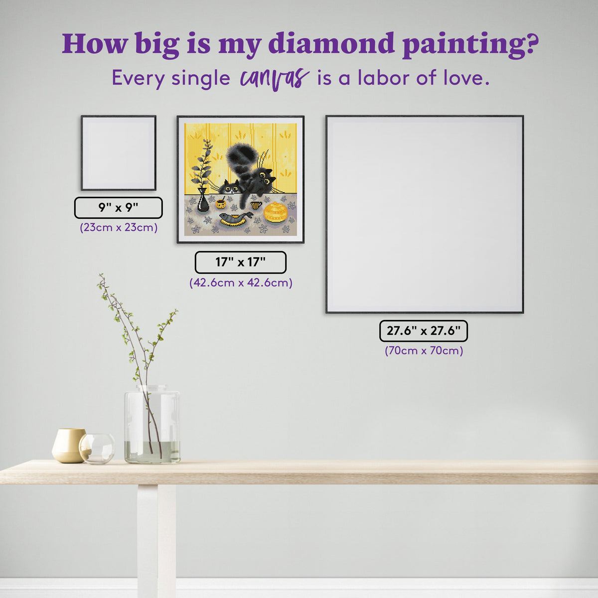 Diamond Painting Kitchen Cats 17" x 17" (42.6cm x 42.6cm) / Round With 22 Colors Including 2 ABs and 2 Fairy Dust Diamonds / 24,025
