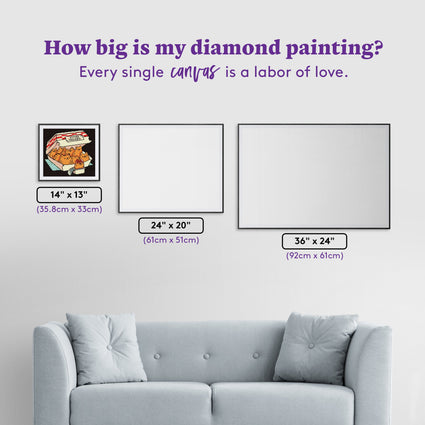 Diamond Painting Kitten Nuggets 14" x 13" (35.8cm x 33cm) / Round with 9 Colors including 1 AB and 1 Iridescent Diamond and 1 Fairy Dust Diamond / 15,600