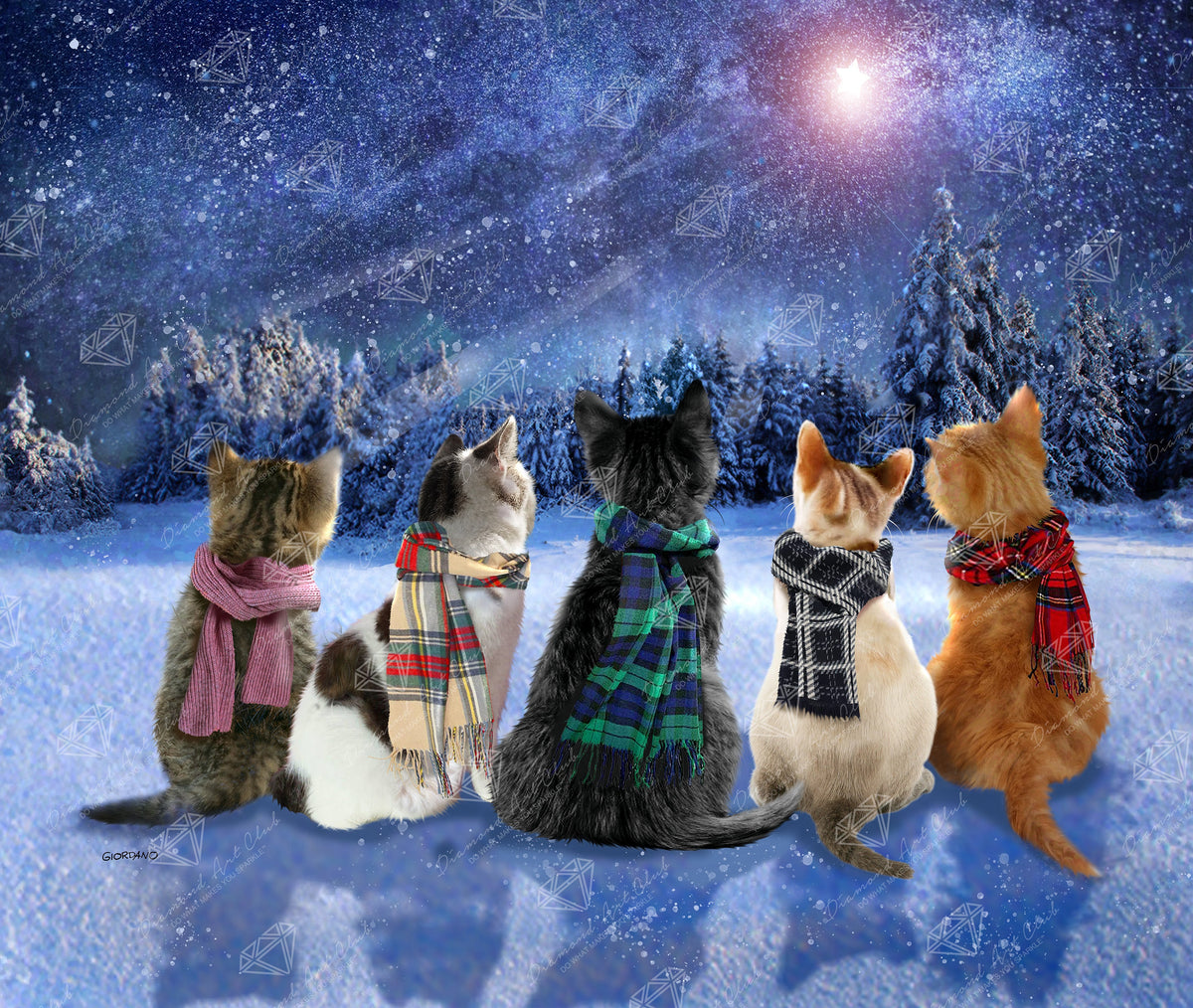 Diamond Painting Kitten Wishes 26" x 22" (66cm x 55.8cm) / Square with 89 Colors including 2 ABs and 3 Fairy Dust Diamonds / 59,360