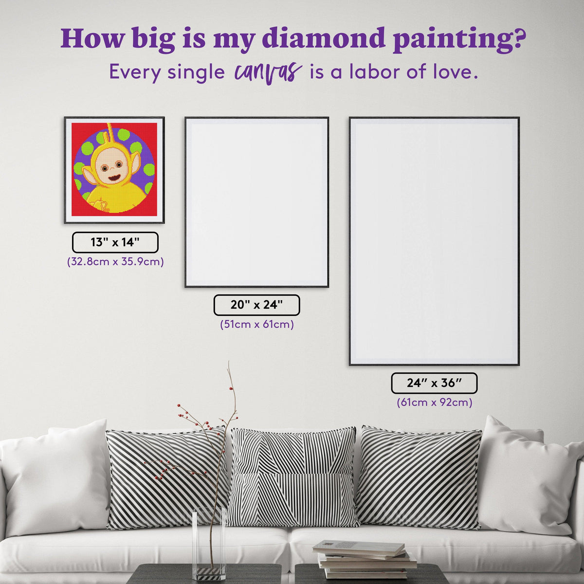Diamond Painting Laa-Laa 13" x 14" (32.8cm x 35.9cm) / Square with 14 Colors including 2 Fairy Dust Diamonds and 1 Electro Diamonds / 19,008