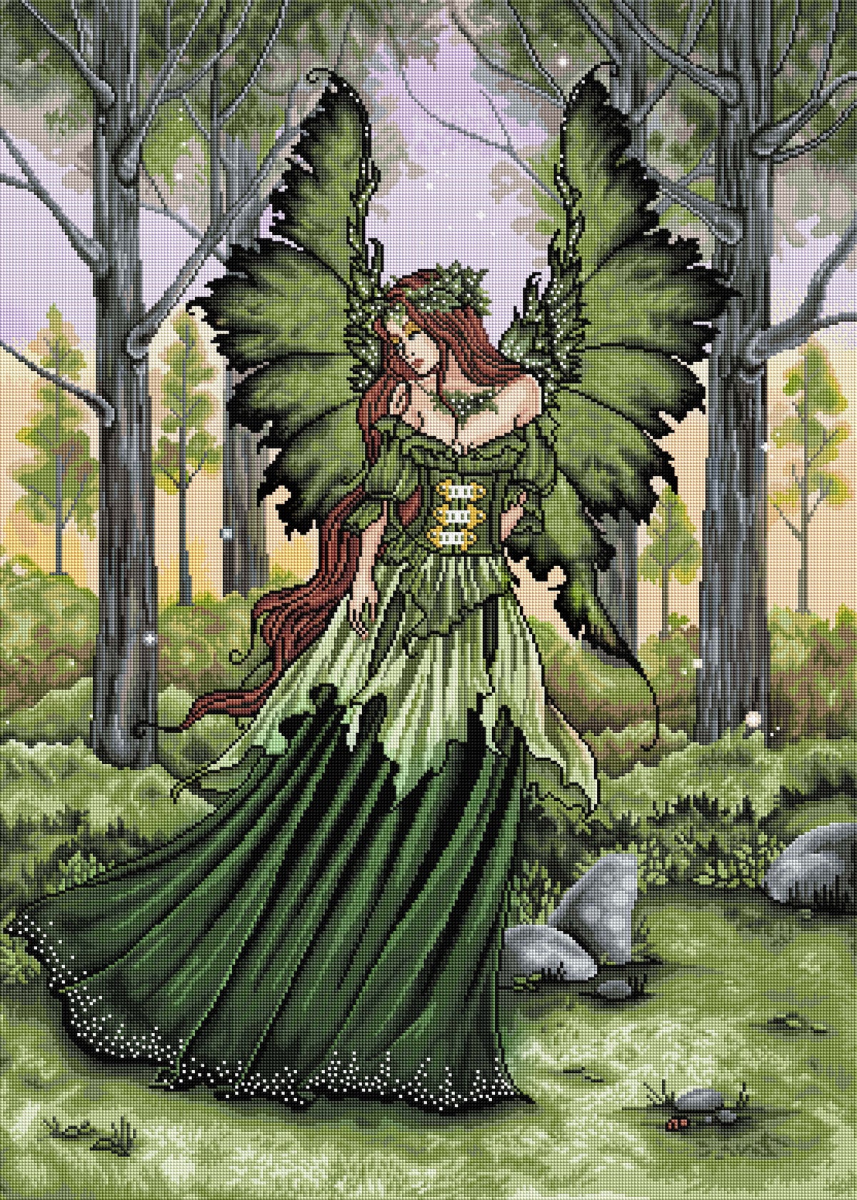 Diamond Painting Lady of the Forest 27.6" x 38.6" (70cm x 98cm) / Square with 39 Colors including 4 ABs / 107,476