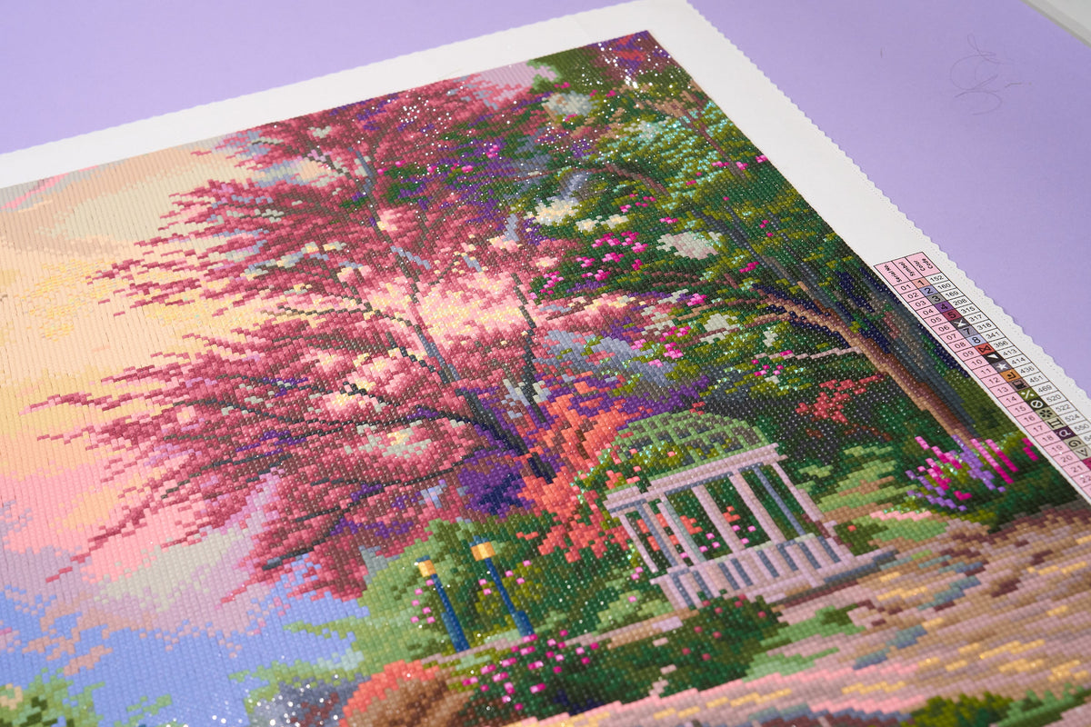 Diamond Painting Lamplight Manor 38.2" x 25.6" (96.8cm x 65cm) / Square With 61 Colors Including 3 ABs and 5 Fairy Dust Diamonds / 101,529