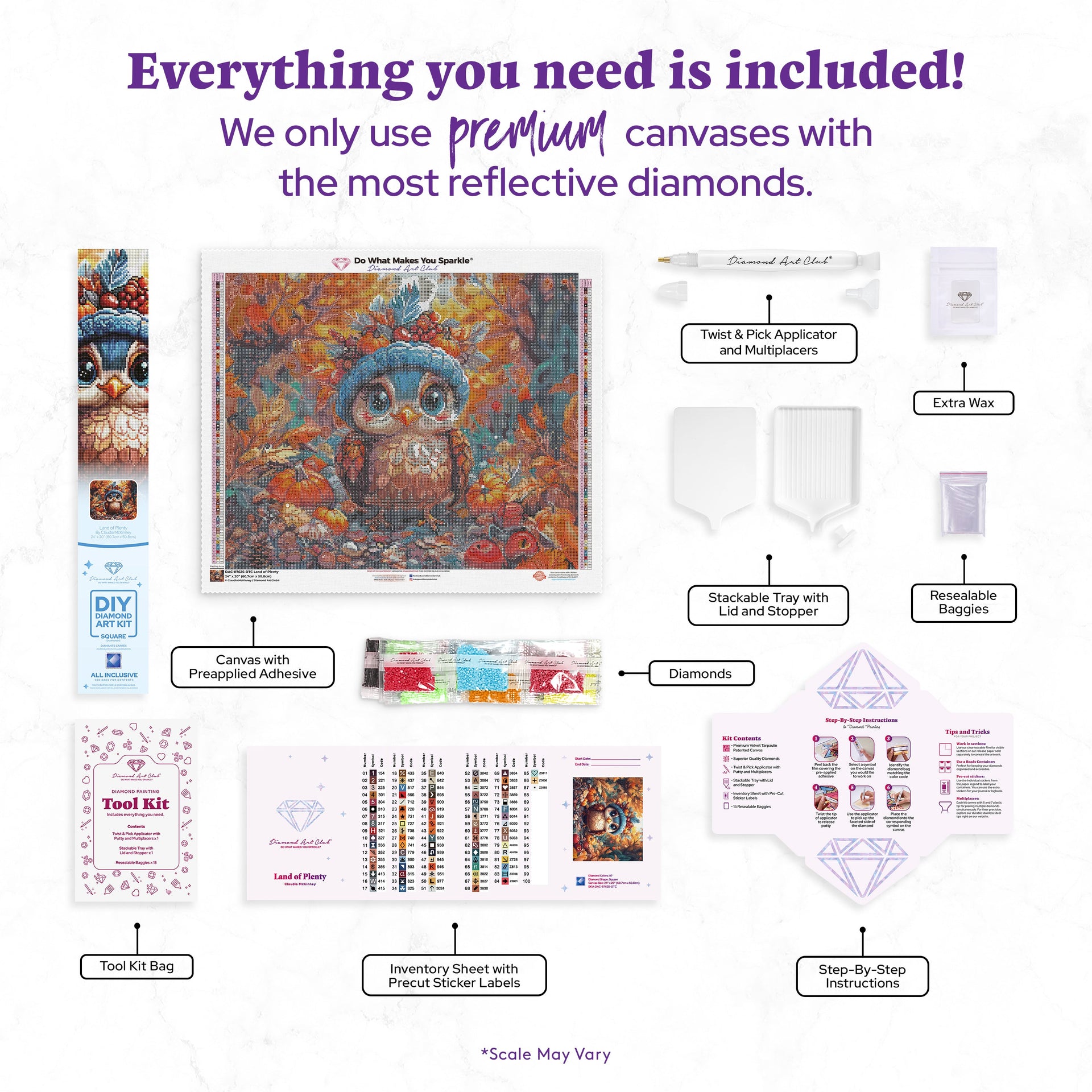 Diamond Painting Land of Plenty 24" x 20" (60.7cm x 50.8cm) / Square with 87 Colors including 2 ABs and 7 Fairy Dust Diamonds / 49,776