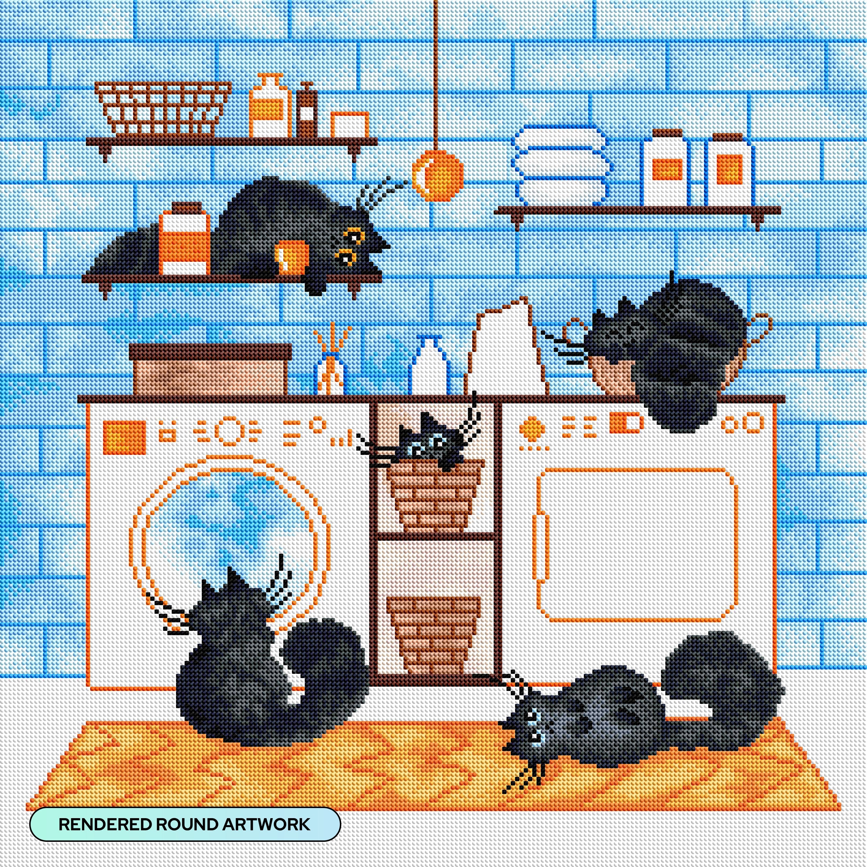 Laundry Black Cats Diamond Painting Kit – Diamond Art Club