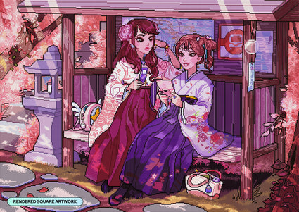 Diamond Painting Lazy Afternoon 36.2" x 25.6" (91.8cm x 65cm) / Square with 76 Colors including 2 ABs and 3 Fairy Dust Diamonds / 96,309