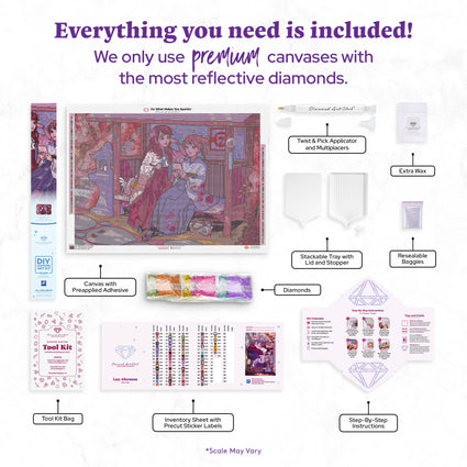 Diamond Painting Lazy Afternoon 36.2" x 25.6" (91.8cm x 65cm) / Square with 76 Colors including 2 ABs and 3 Fairy Dust Diamonds / 96,309