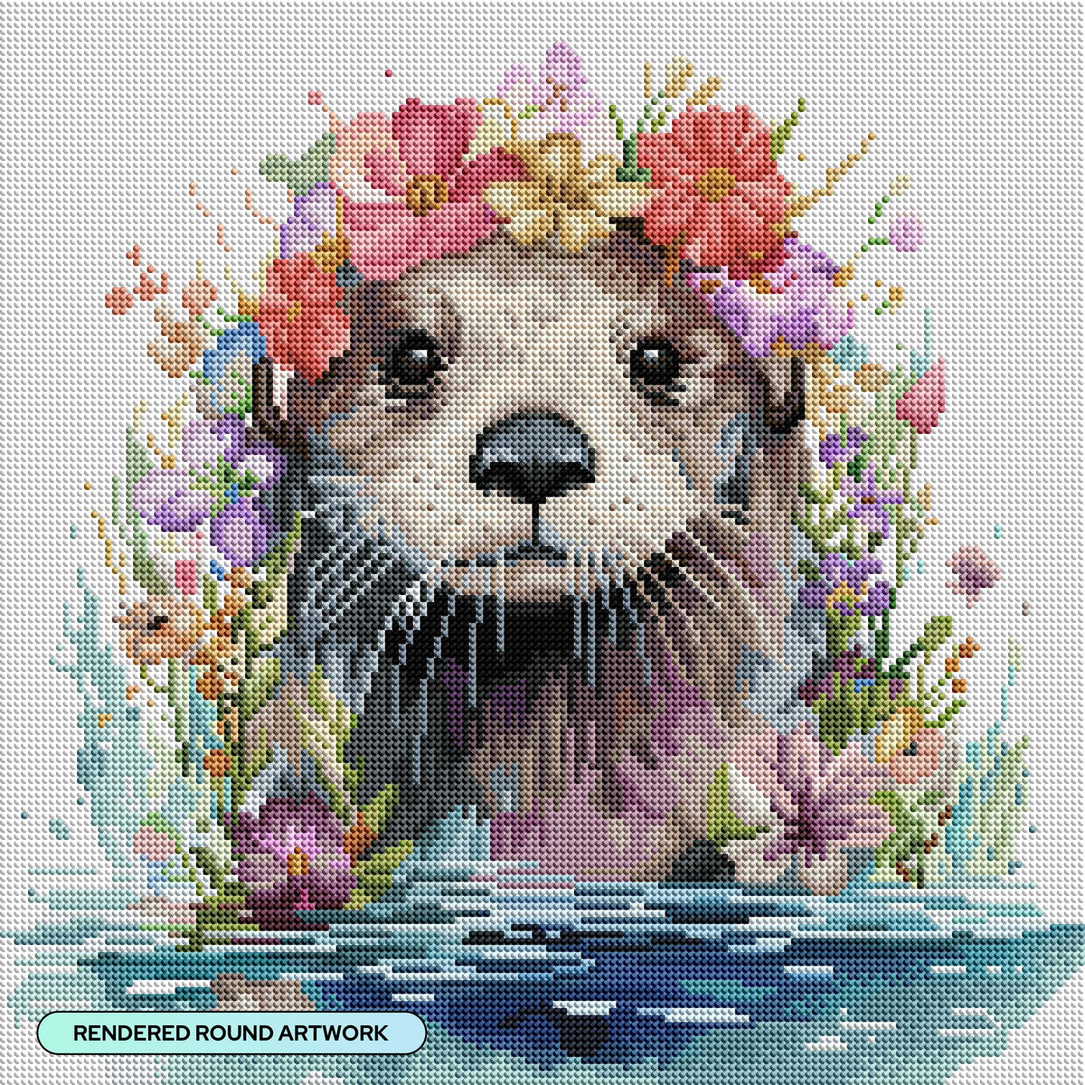 Diamond Painting Lazy Days 17" x 17" (42.7cm x 42.7cm) / Round with 72 Colors including 4 ABs and 4 Fairy Dust Diamonds / 24,025