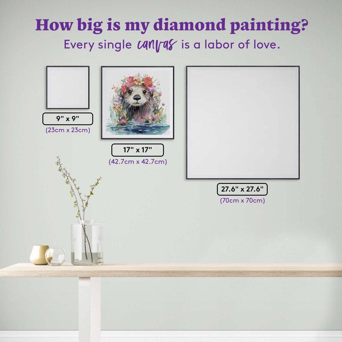 Diamond Painting Lazy Days 17" x 17" (42.7cm x 42.7cm) / Round with 72 Colors including 4 ABs and 4 Fairy Dust Diamonds / 24,025