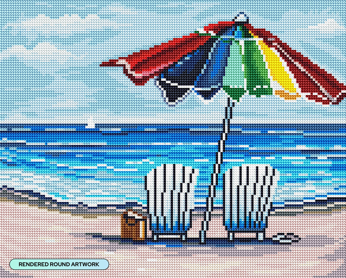 Diamond Painting Lazy Dayz 16" x 13" (40.9cm x 32.8cm) / Round with 38 Colors including 3 ABs and 1 Fairy Dust Diamonds / 17,082