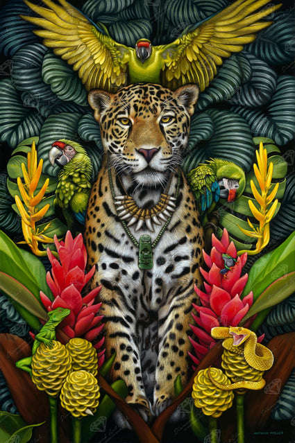 Diamond Painting Legend of the Jaguar Shaman 22" x 33" (55.8cm x 83.8cm) / Round with 60 Colors including 3 ABs and 2 Fairy Dust Diamondsd / 59,501
