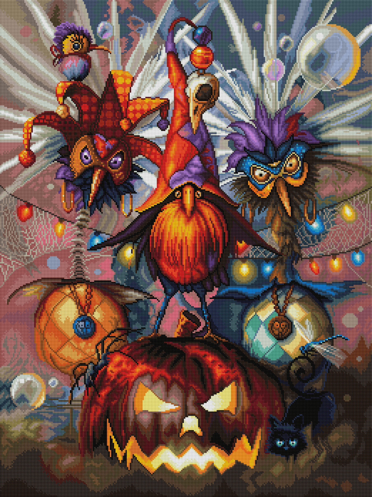 Diamond Painting LENNY...Pumpkin Master 25.6" x 34.3" (65cm x 86.9cm) / Square with 65 Colors including 2 ABs and 3 Fairy Dust Diamonds / 91,089