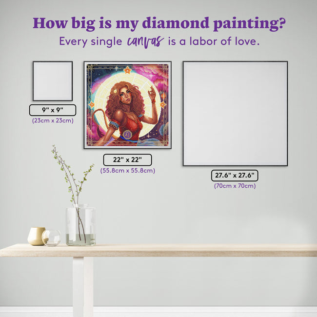 Diamond Painting Leo - AS 22" x 22" (55.8cm x 55.8cm) / Square with 75 Colors including 3 ABs, 1 Iridescent Diamond, and 3 Fairy Dust Diamonds / 50,176