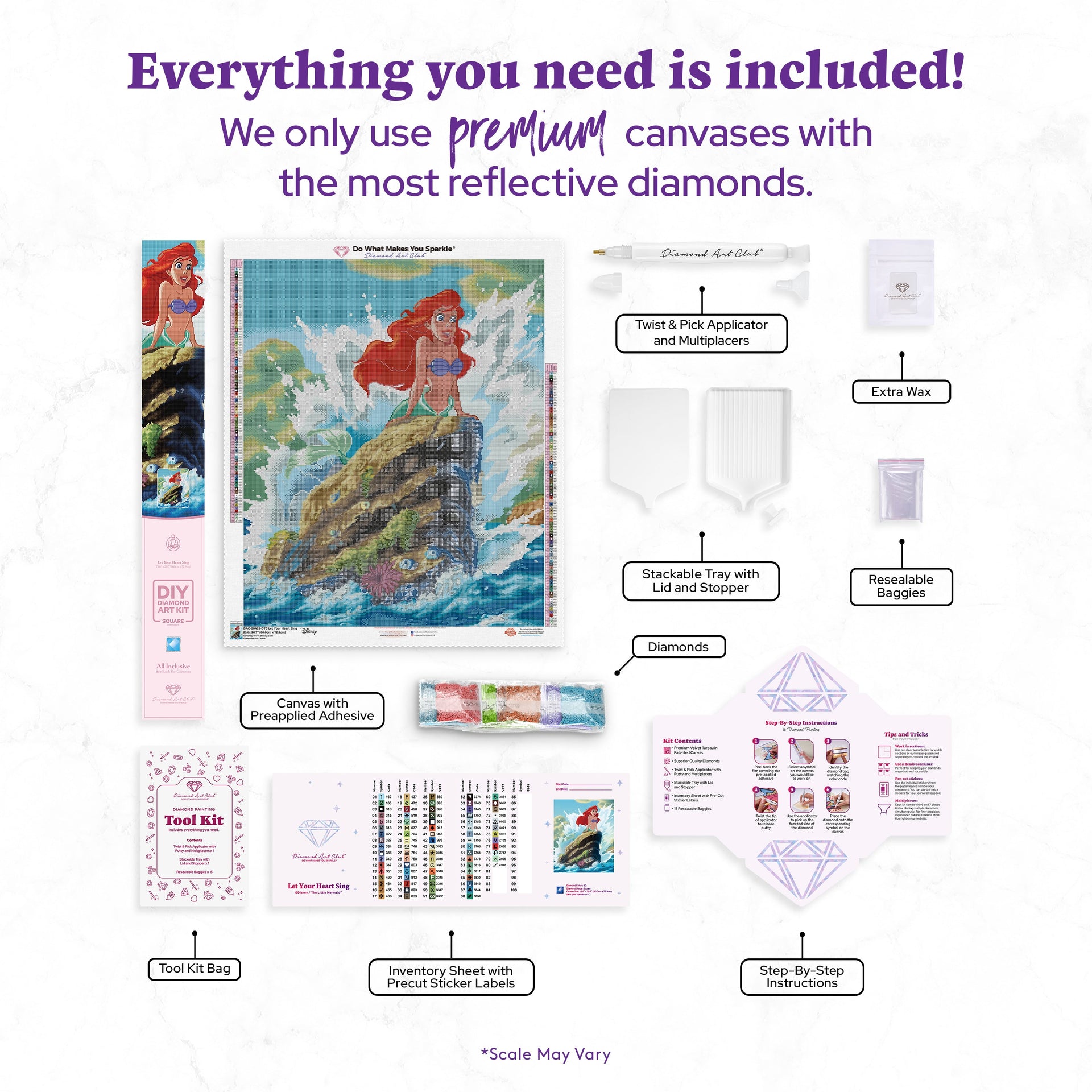 Diamond Painting Let Your Heart Sing 23.6" x 28.7" (60cm x 72.9cm) / Square with 80 Colors including 1 AB and 5 Fairy Dust Diamonds / 70,613