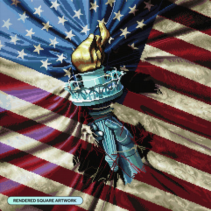 Diamond Painting Liberty Torch 23.6" x 23.6" (60cm x 60cm) / Square with 61 Colors including 1 AB and 1 Electro Diamond and 2 Fairy Dust Diamonds / 58,081