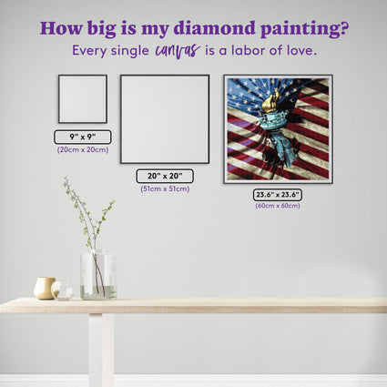 Diamond Painting Liberty Torch 23.6" x 23.6" (60cm x 60cm) / Square with 61 Colors including 1 AB and 1 Electro Diamond and 2 Fairy Dust Diamonds / 58,081