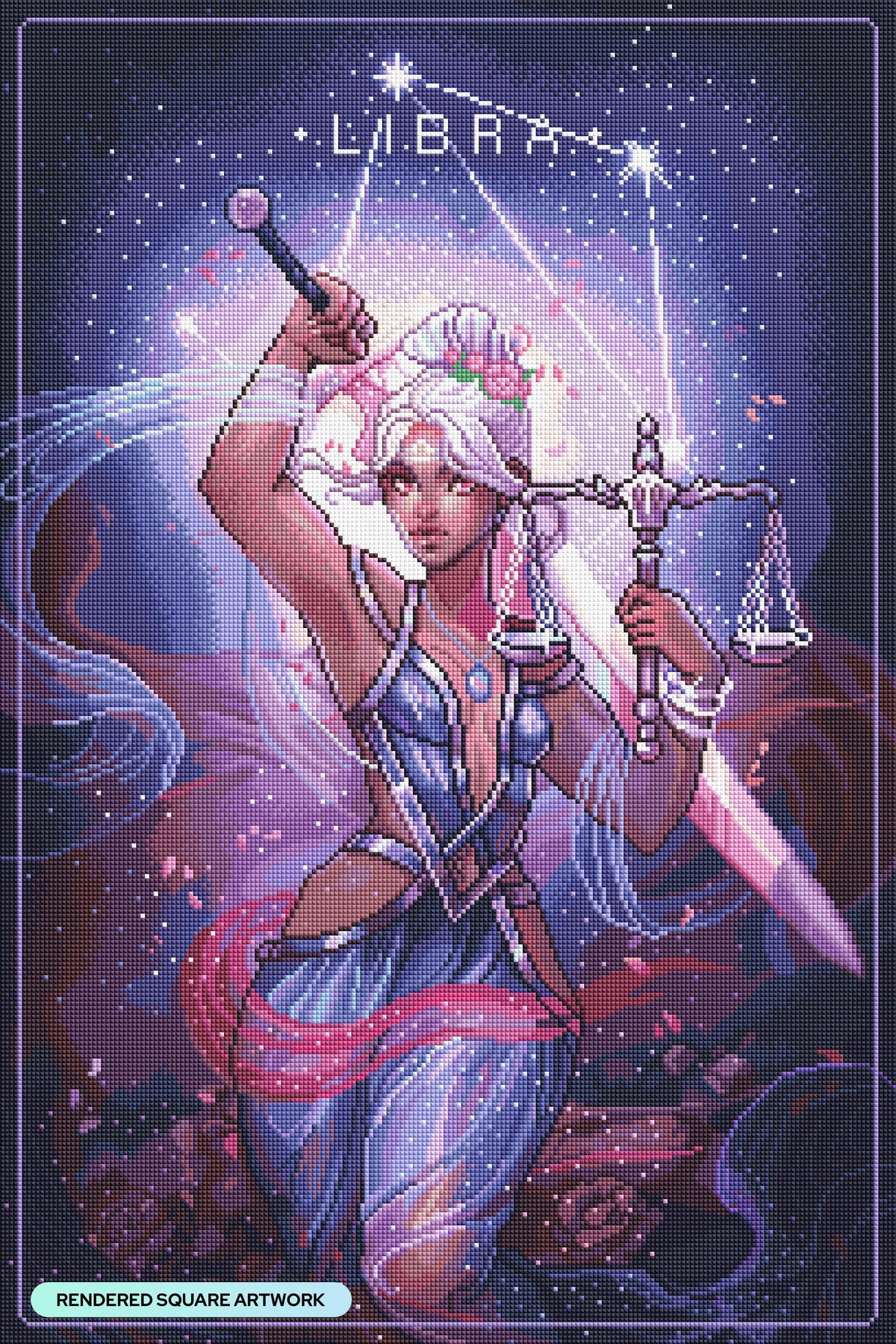 Diamond Painting Libra - CB 20" x 30" (50.8cm x 76cm) / Square with 51 Colors including 4 ABs and 2 Iridescent Diamonds / 62,424