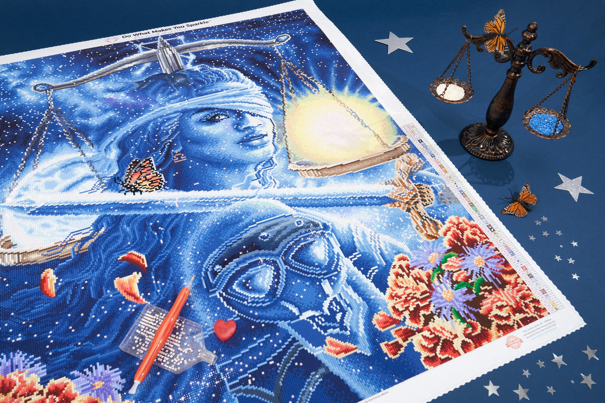 Diamond Painting Libra 25.6" x 31.9" (65cm x 81cm) / Square With 57 Colors Including 3 ABs and 4 Fairy Dust Diamonds / 84,825