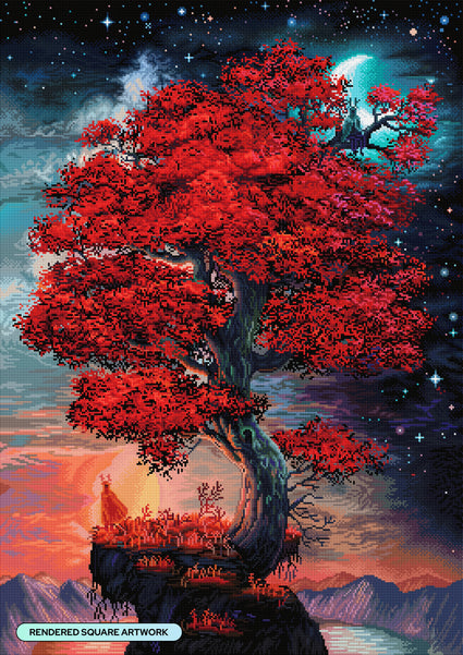 Diamond Painting Light & Dark in Equal Parts 25.6" x 36.2" (65cm x 91.8cm) / Square With 87 Colors Including 1 AB and 1 Frosted Diamond and 2 Fairy Dust Diamonds / 96,309