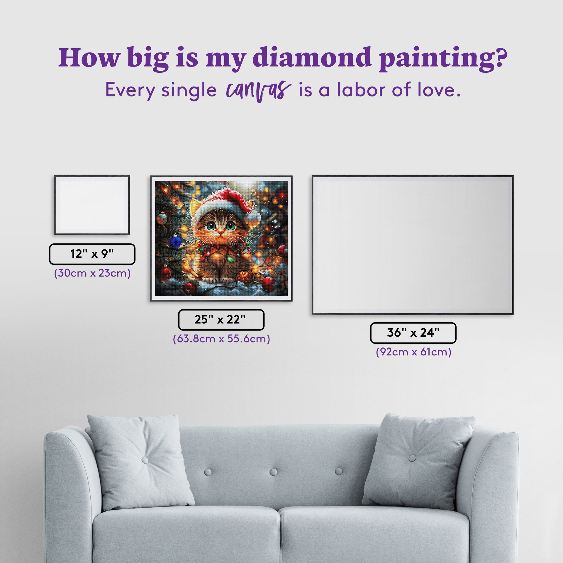Diamond Painting Light Me Up 25" x 22" (63.8cm x 55.6cm) / Round with 64 Colors including 1 AB and 3 Fairy Dust Diamonds / 46,864