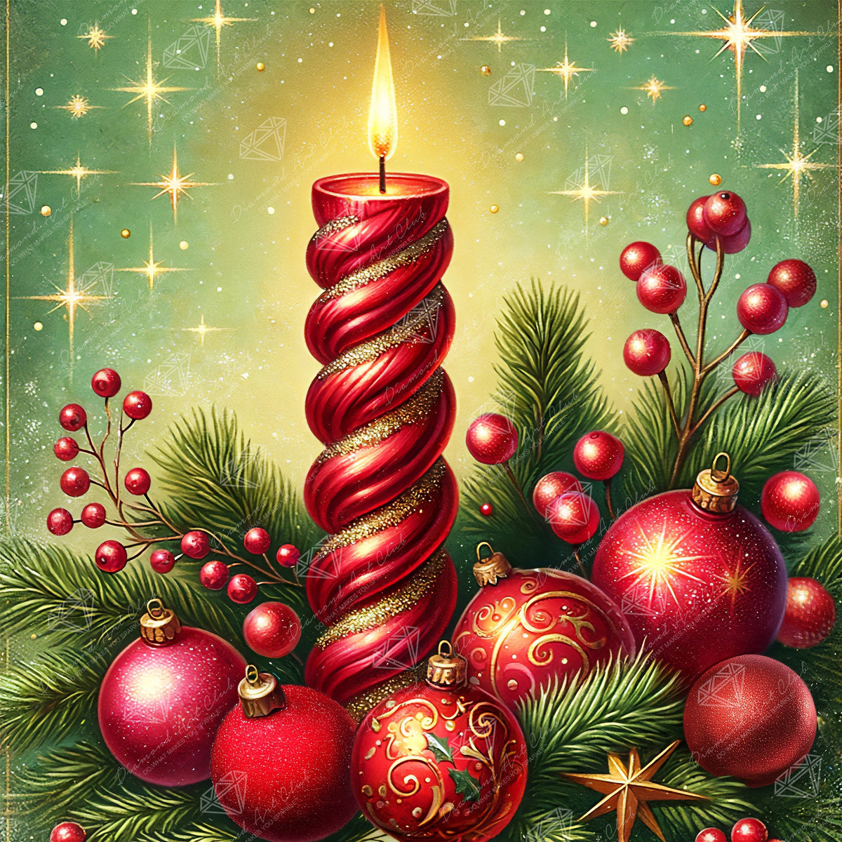 Diamond Painting Light of Hope 17" x 17" (42.7cm x 42.7cm) / Round with 48 Colors including 2 ABs and 1 Electro Diamond and 2 Fairy Dust Diamonds / 24,025